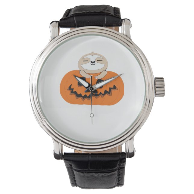 Montre T-shirt Citrouille Halloween Sloth Classic (devant)