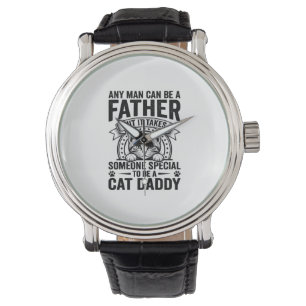 Montre T-Shirt D avec citation de père papa chat gravure