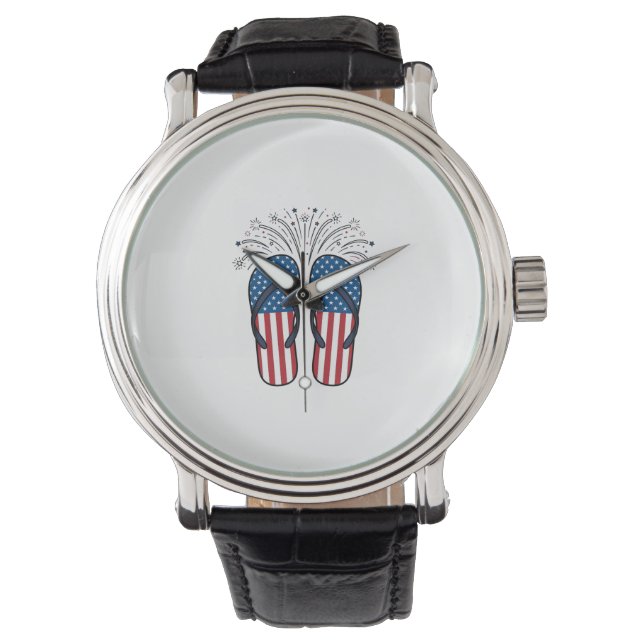 Montre T-shirt de conception de l'été de feux d'artifice  (devant)