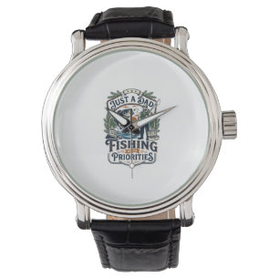Montre T-shirt de pêche pour la fête des pères Papa Juste