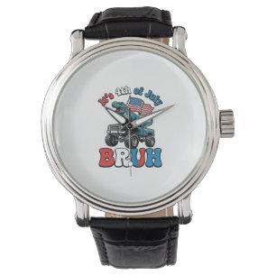 Montre T-shirt drôle de dinosaure camion monstre 4 juille