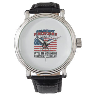 Montre T-shirt drôle de directeur adjoint de feux d'artif