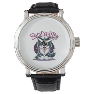 Montre T-shirt essentiel Border Collie BC Chien Zombie Ha