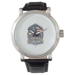 Montre T-shirt graphique vectoriel de teckel patriotique_