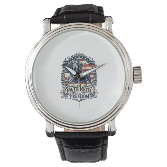Montre T-shirt graphique vectoriel de teckel patriotique_ (devant)