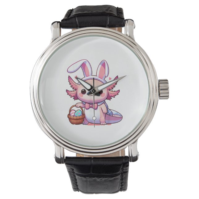 Montre T-Shirt Pâques Axolotl Oreilles de Lapin Œufs (devant)
