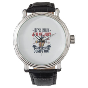 Montre T-shirt patriotique vintage drôle de hot dog du 4