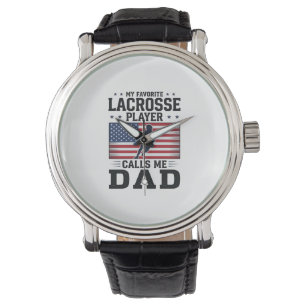 Montre T-shirt vintage drapeau américain Funny Lacrosse D