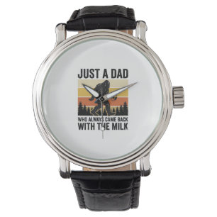 Montre T-shirt vintage drôle Papa est revenu avec le lait