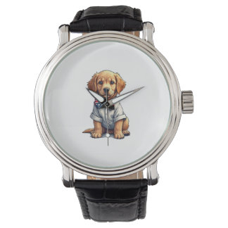 Montre T-shirt vintage Golden Retriever patriote chiot US