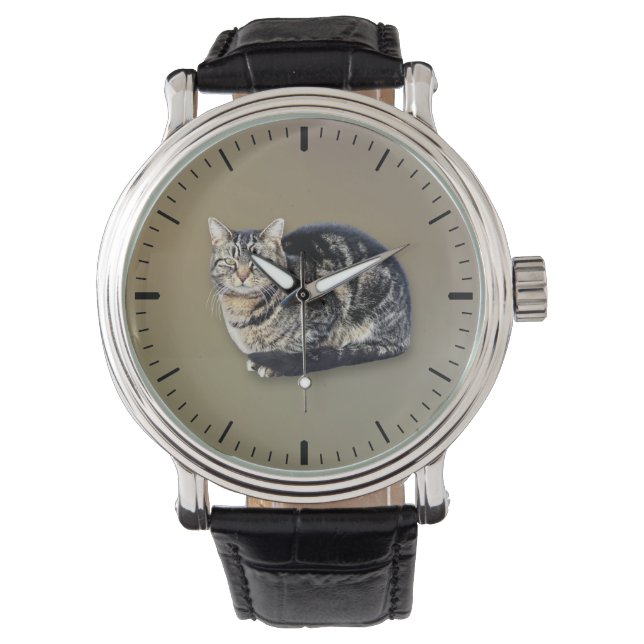 Montre Tabby Cat assis (devant)