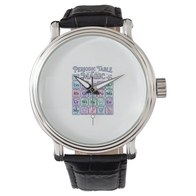 Montre Table périodique licorne de magie conception graph (devant)