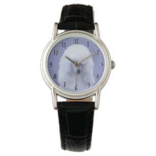 Montre Tableau blanc standard de caniche - Art original d