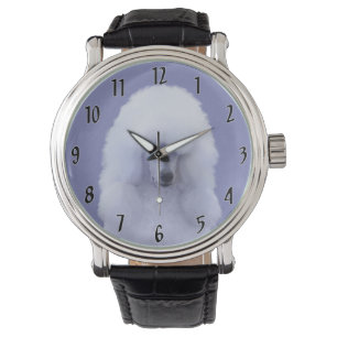 Montre Tableau blanc standard de caniche - Art original d