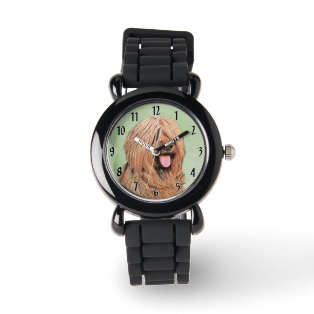 Montre Tableau de bord - Joli art original chien (Recto)