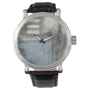 Montre Tableau gris et bleu Abstrait