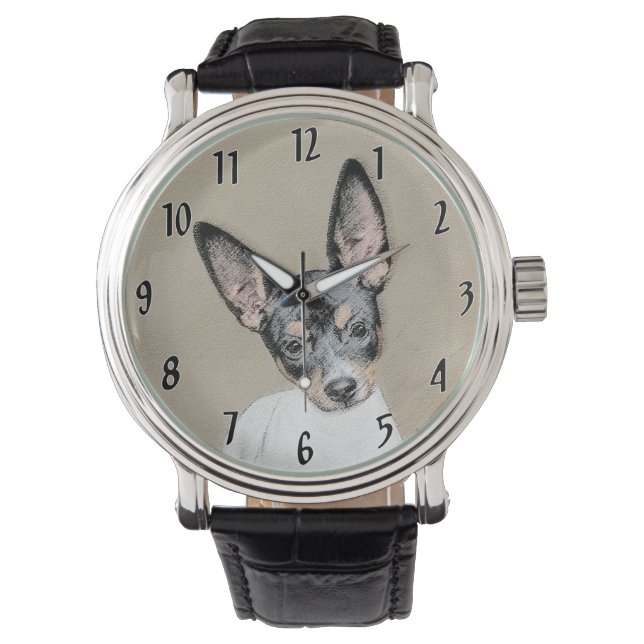 Montre Tableau Rat Terrier - Cute Original Chien Art (devant)