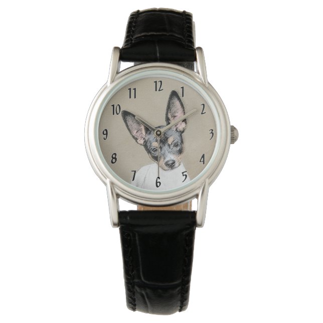 Montre Tableau Rat Terrier - Cute Original Chien Art (devant)