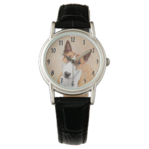 Montre Tabouret miniature Terrier Peinture - Art Chien or