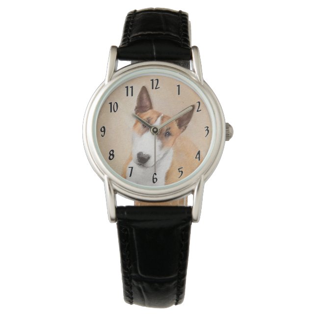 Montre Tabouret miniature Terrier Peinture - Art Chien or (devant)