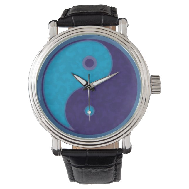 Montre taoïste bleu yin-yang (devant)