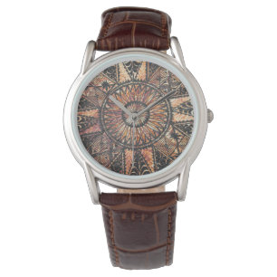 Montre Tapa de tatouage hawaïen primitif Kapa