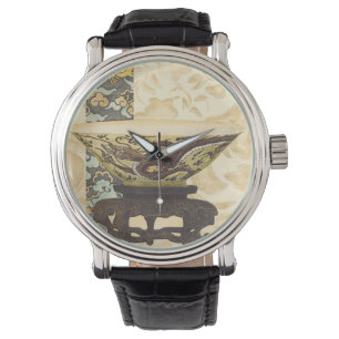 Montre Tapisserie asiatique avec bol et design dragon