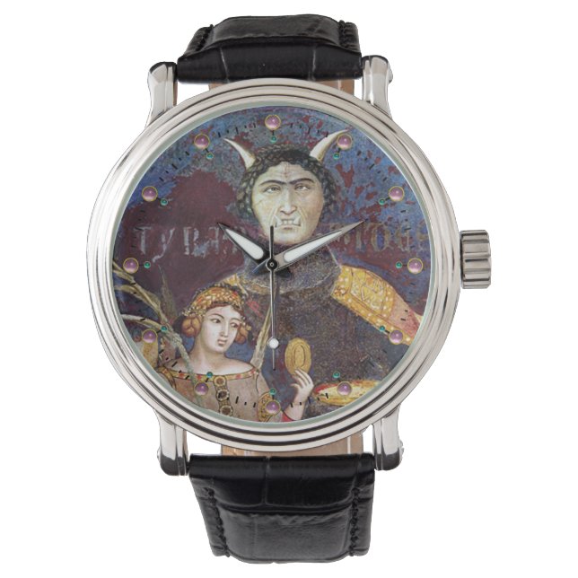Montre Tarots Renaissance antique /LE DIABLE ET CONCEIT (devant)