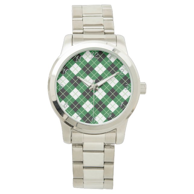 Montre Tartan Clan Argyle Diagonal Diamant Classique et I (devant)