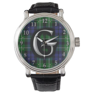 Montre Tartan écossais de clan de monogramme de la lettr