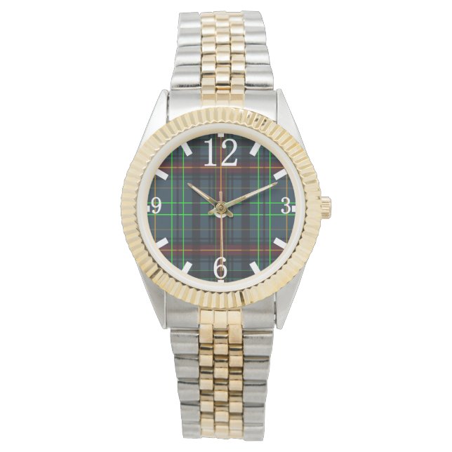 Montre Tartan en bleu, orange, vert... (devant)