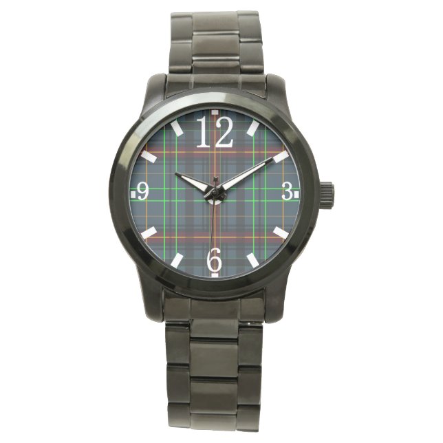 Montre Tartan en bleu, orange, vert... (devant)