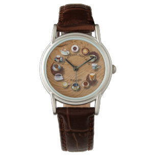 Montre Tasses de café noir avec des haricots comme