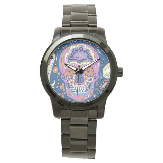 Montre Tatouage Crâne de Sucre  (devant)