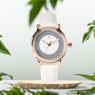 Montre Taupe initiales grises personnalisées eWatch
