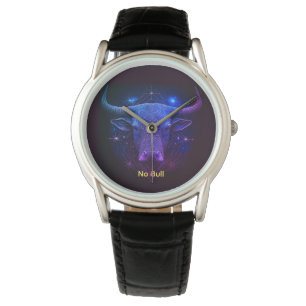 Montre Taurus moderne bleu étoilé "No Bull"