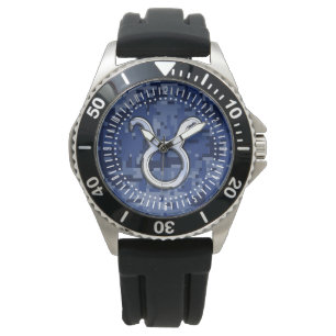 Montre Taurus Zodiac Sign Blue Camouflage Dial