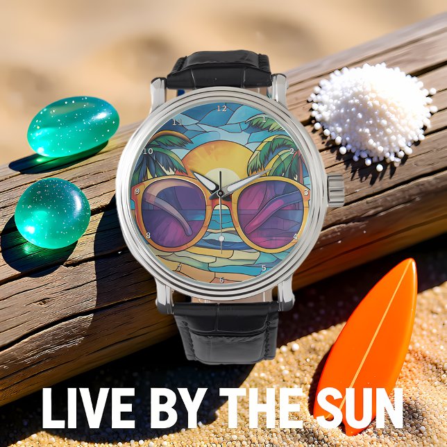 Montre Teintes de coucher de soleil et marées tropicales  (Créateur téléchargé)