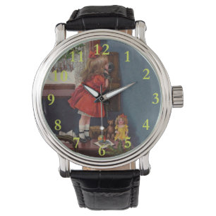 Montre Téléphone Antique de Petite Fille de Noël
