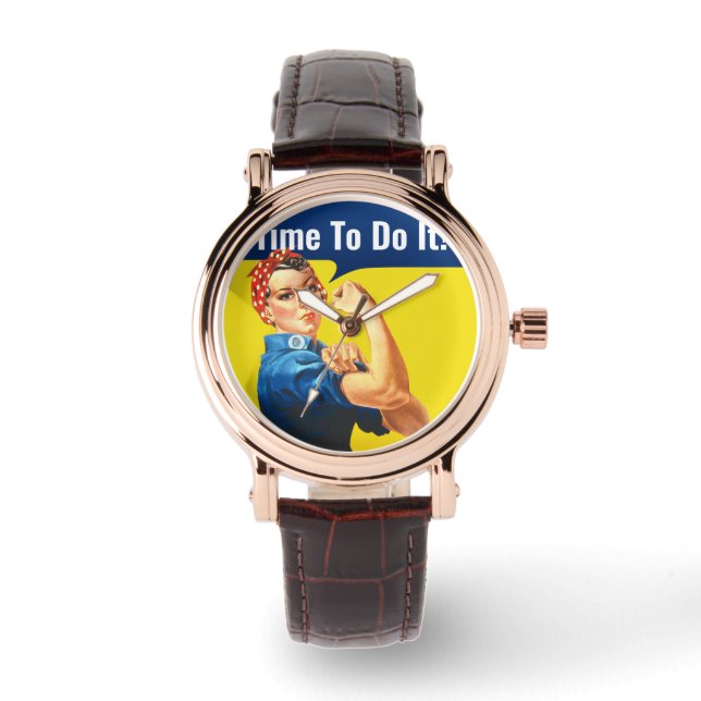 Montre "TEME TO Do It" motive Rosie le Riveter, (Recto)