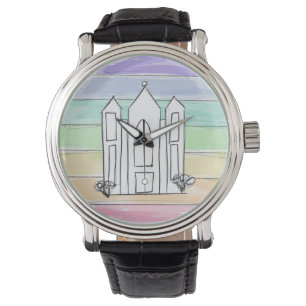 Montre Temple LDS Salt Lake City coucher de soleil arc-en
