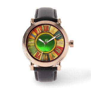 MONTRE TEMPS COLORÉ AVEC EMERALD GEMSTONE IMPRIMÉ