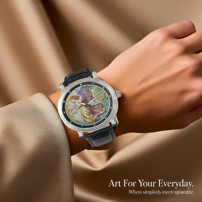 Montre Temps de Grâce Céleste Vitrail Ange Mur (Créateur téléchargé)