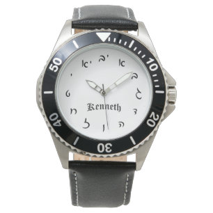 Montre Temps de Kenneth - chiffres hébreux de manuscrit