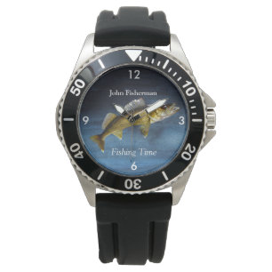 Montre "Temps De Pêche" Avec Walleye Pikeon Blue Watch