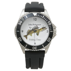 Montre "Temps De Pêche" Personnalisé Avec Walleye Pike Wa