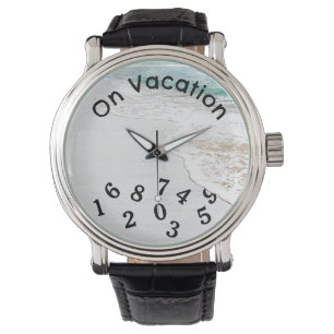 Montre Temps De Vacances Sur Bois Blanchi