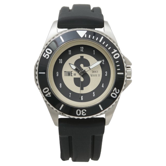 Montre Temps = $ Ne le gaspillez pas Vintage Olive (devant)