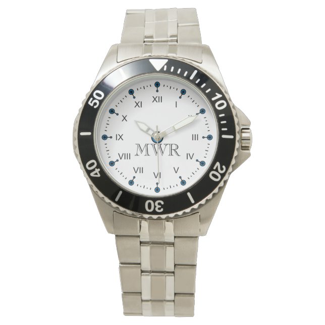 Montre Temps roman monogramme masculin (devant)