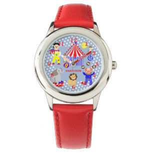 Montre Tente Cirque Cartoon Clowns & Animaux Personnalisé